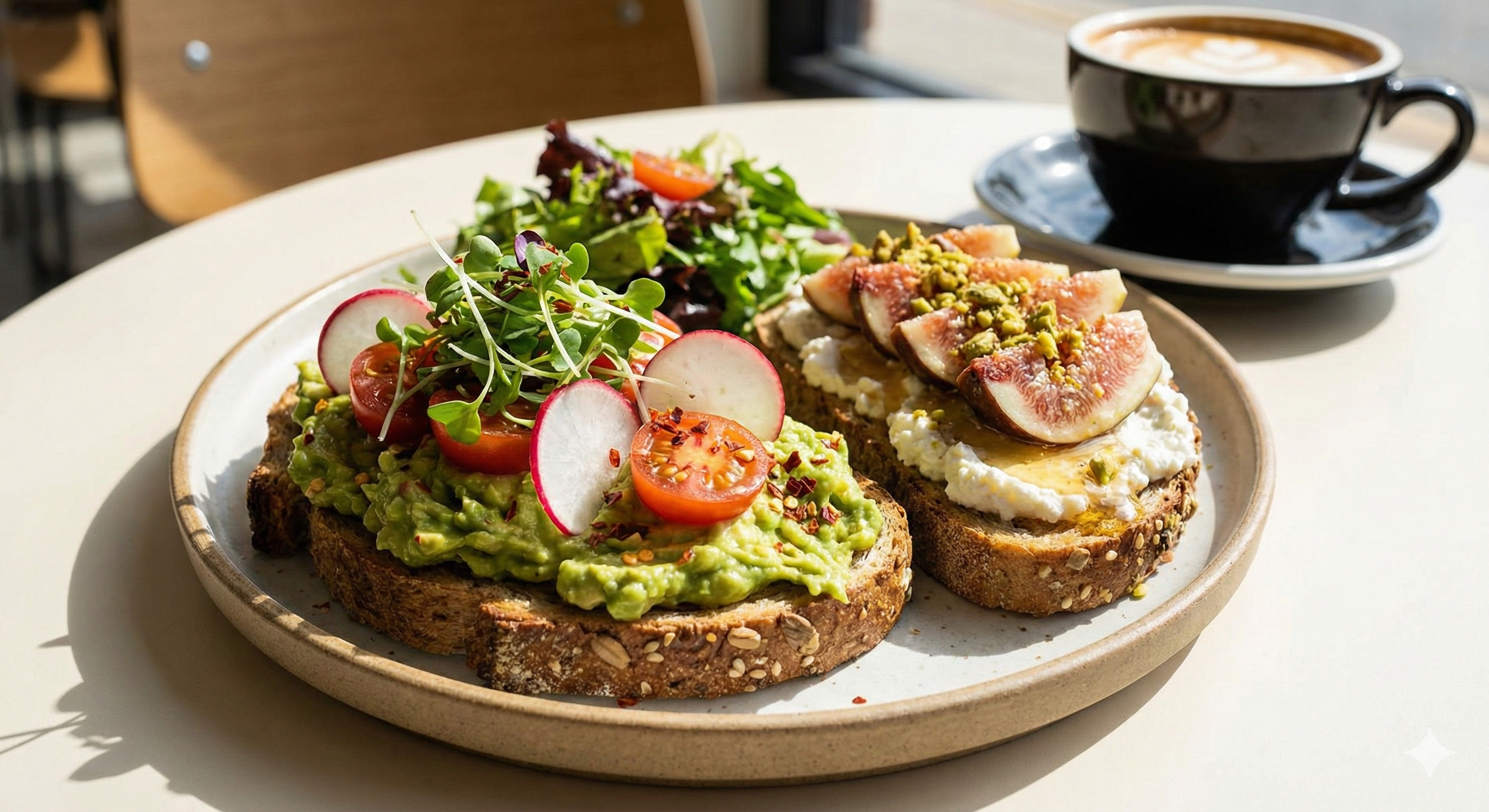 Gourmet avocado toast with toppings
